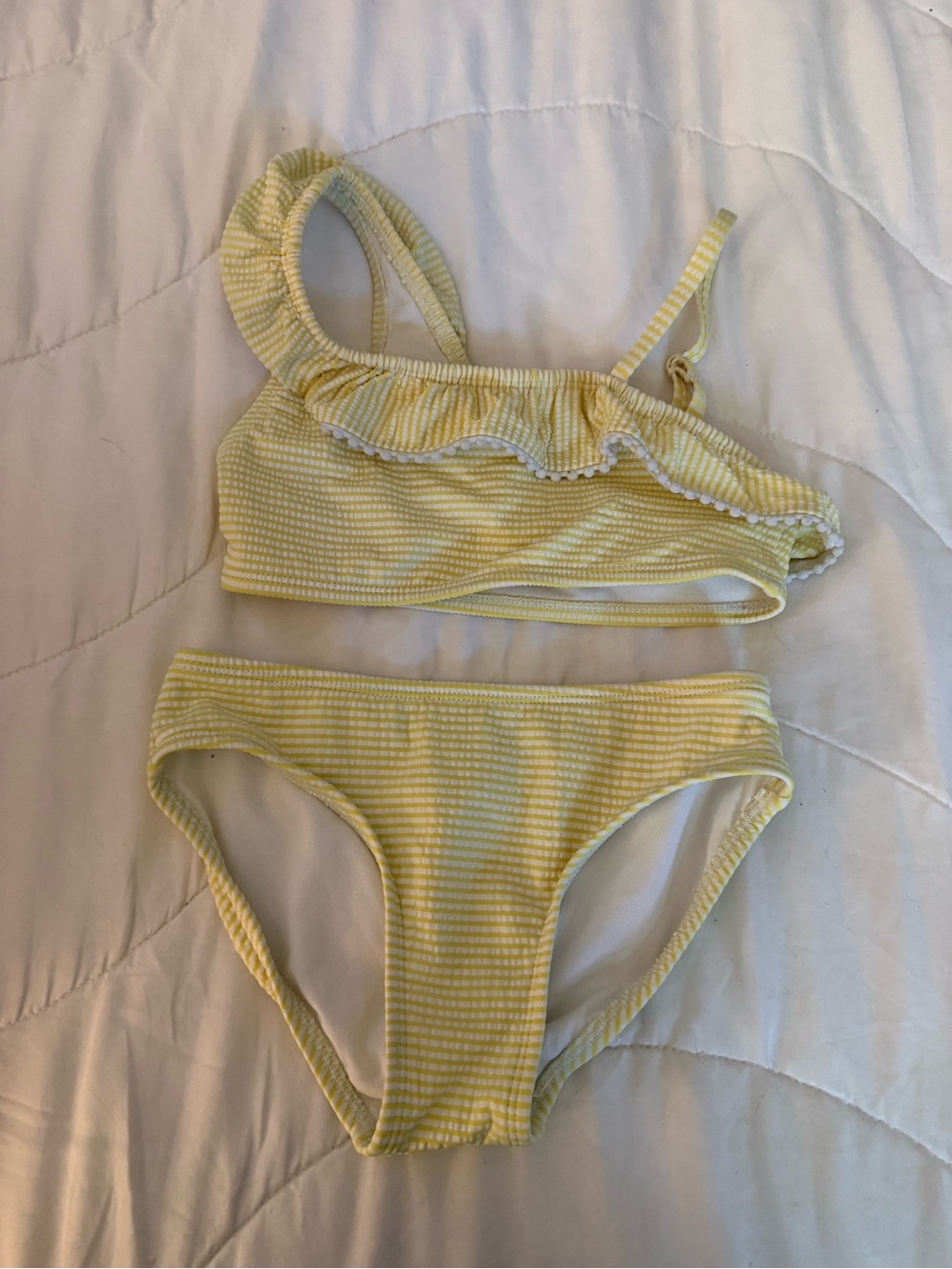 Cat & Jack Yellow Striped Ruffle Two-Piece Swim Set